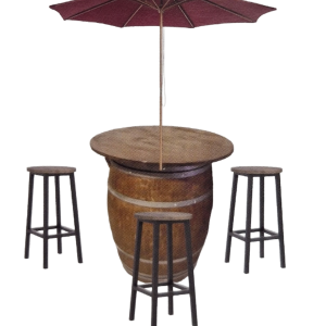 Ensemble Mange Debout Tonneau + Parasol